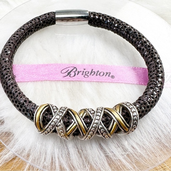 Brighton Jewelry - Brighton Woodstock Brown Leather Neptune's Rings Bracelet